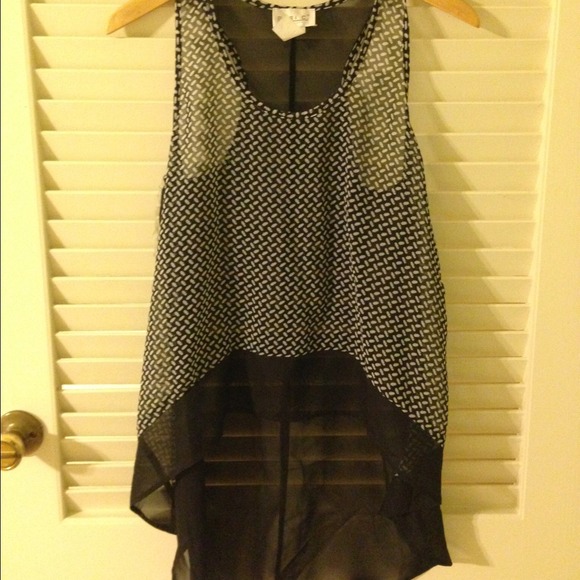 High low printed chiffon top - Picture 1 of 2
