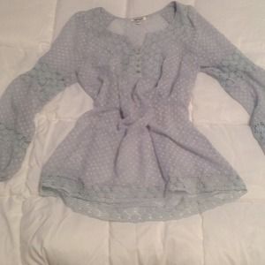 Baby blue flowy top size medium