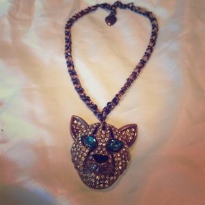Statement cheetah necklace by Betsey Johnson