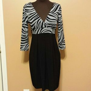 3/4 Sleeve Zebra Dress