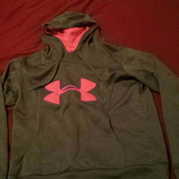 Pink purple and grey under armor hoodie