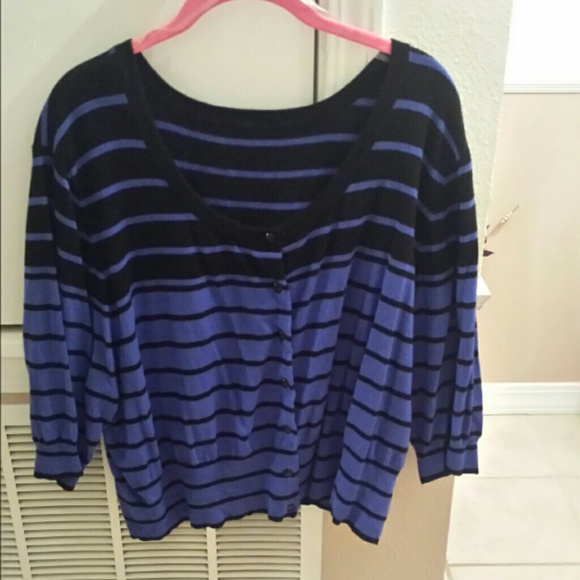 Cardigan by Ashley Stewart & Brown Ribbed Top