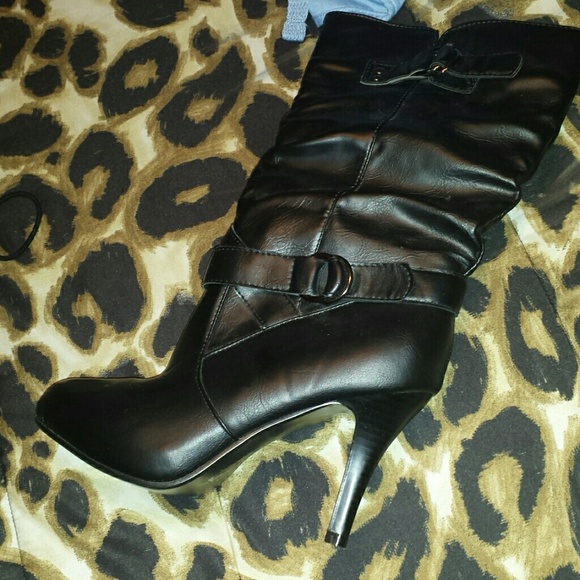 Black high heel boots