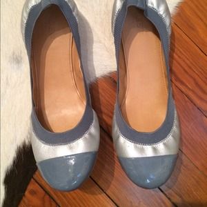 Jcrew silver and grey ballet flats