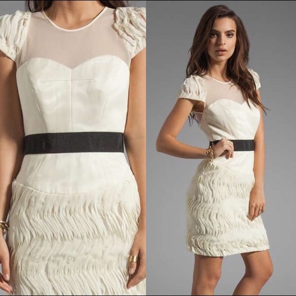 MILLY FEUILLE COUTURE EMBROIDERY CAP SLEEVE DRESS - Picture 3 of 4