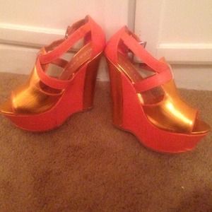 Super tall orange wedges