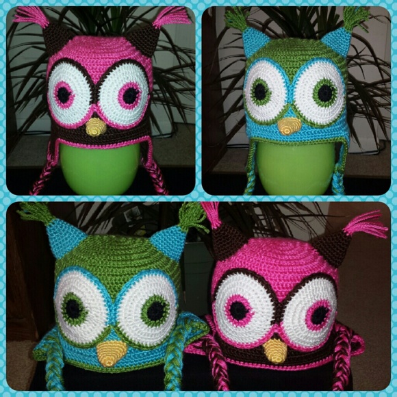 Crochet owl hats