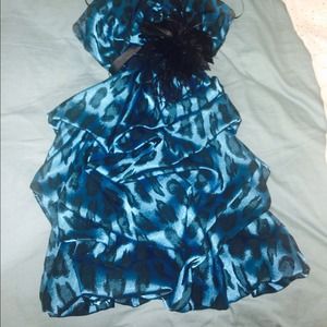 Blue cheetah print dress