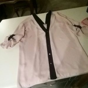 Light pink and black blouse