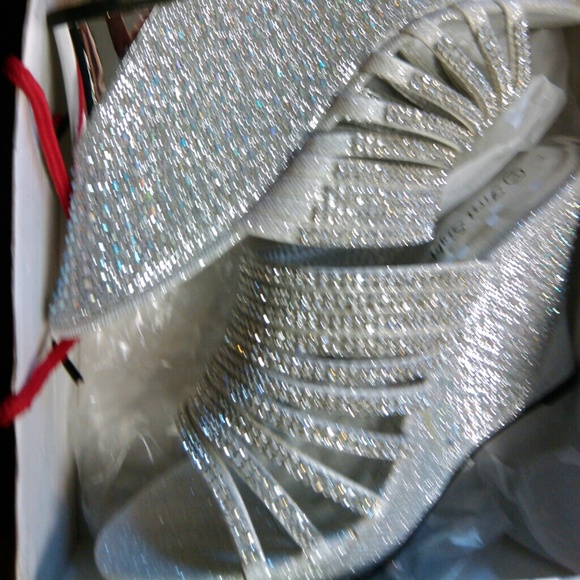 Silver Rhinestone wedges - Picture 2 of 4