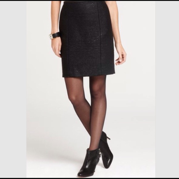 Ann Taylor Sequin Tweed Pencil Skirt