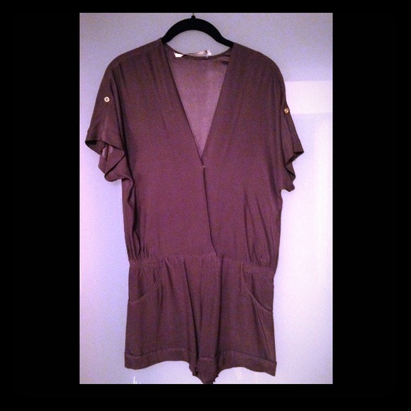 Metallic silver/gray romper