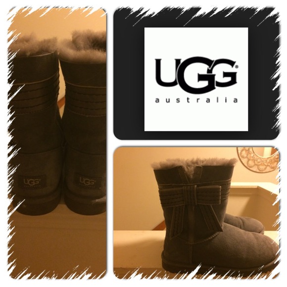 UGG Boots - Grey bow uggs