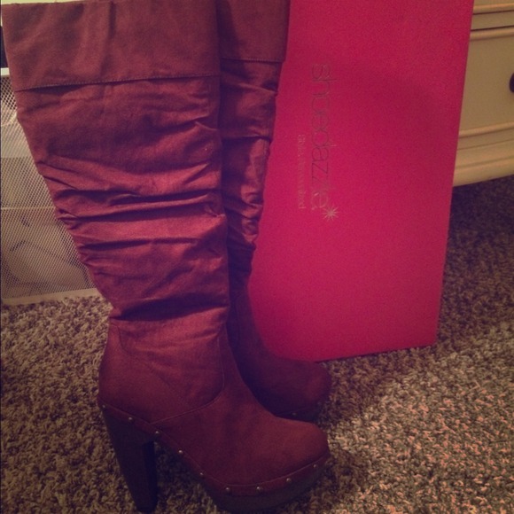 Burgundy platform boots from Shoedazzle!