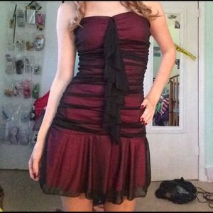 Pink and black dress