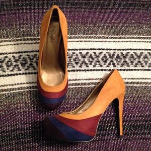 Multi-Colored Suede Heels