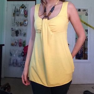Yellow beaded top