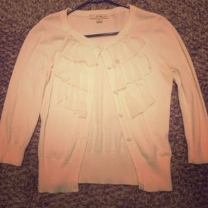 Ivory ruffle cardigan! Worn once!