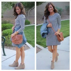 NWOT jcrew Striped Ponte dress