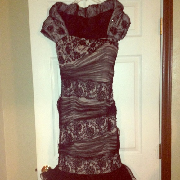 Beautiful black and nude evening gown