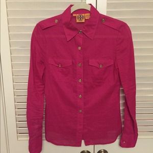 Tory Burch fuschia blouse