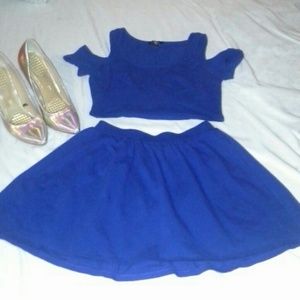2 pieces set crop top and skirt