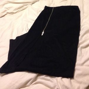 BRAND NEW- Black high slit long skirt
