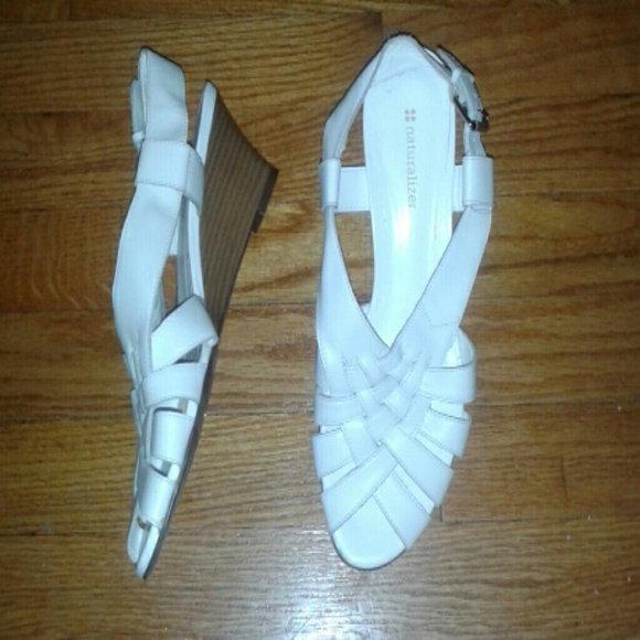Naturalizer wedge heels shoes sandals off white 9 - Picture 2 of 4