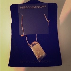 Rebecca Minkoff crystal R necklace