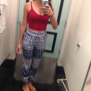 Forever 21 Blue Tribal Printed Pants