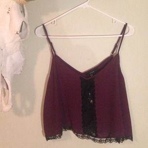 NWT!Sexy crop top with see through lave stripe!