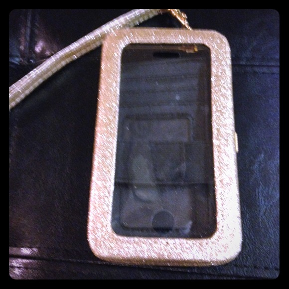 ✂️Gold glitter iphone 5 & 5s case and wallet