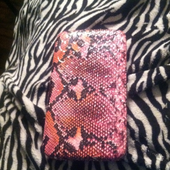 Pink snake skin style wallet