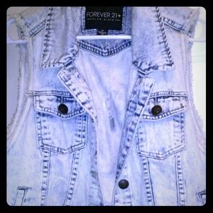 Forever 21 denim stonewashed vest new