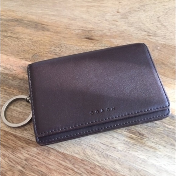 Leather Coach Wallet with Keychain