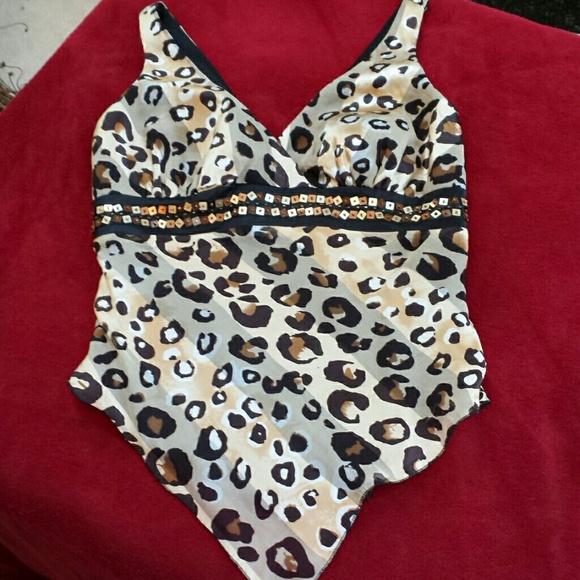 Animal print silk top from Cache