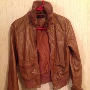 Brown leather jacket