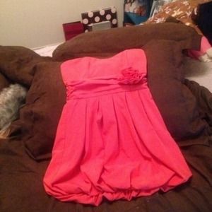 Red orange mini dress