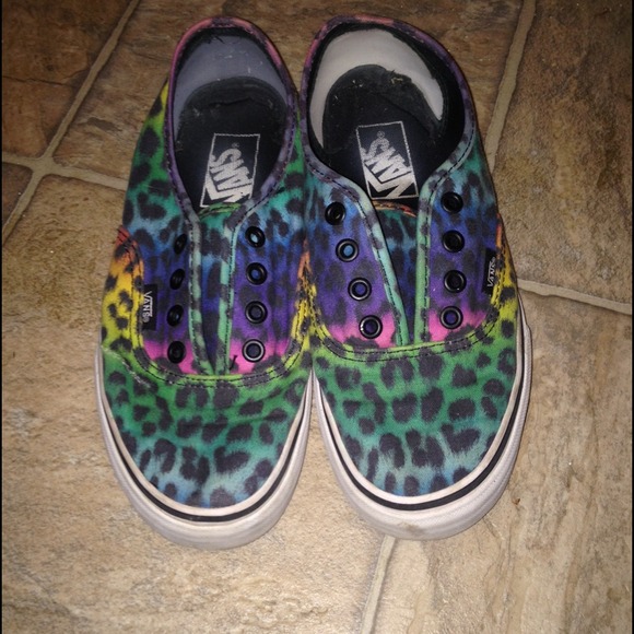 Cheetah print multi color vans