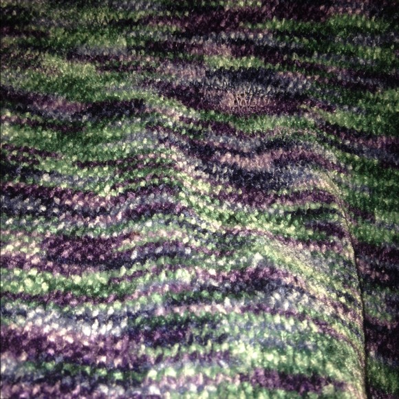 Blue purple and green sweater