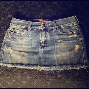Hollister denim beaded skirt