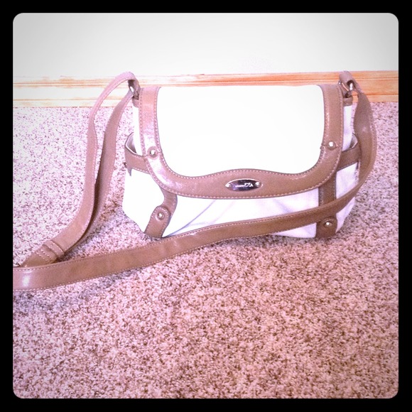 Tan and mocha satchel purse