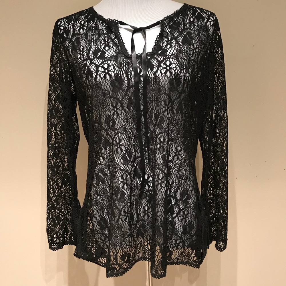 🆕 I.N.C International Concept Lace Sheer Top