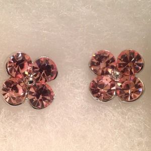 4 stone pink stud earring