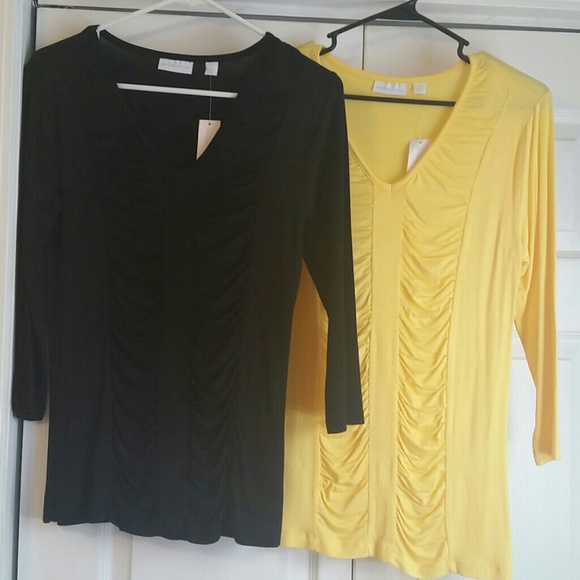 Black and yellow quarter  length sleeve shirts