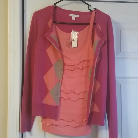 Cardigan/tank..cardigan was $49, tank was $29.