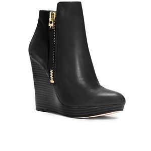 Michael Kors Clara Leather Wedge Ankle Boot