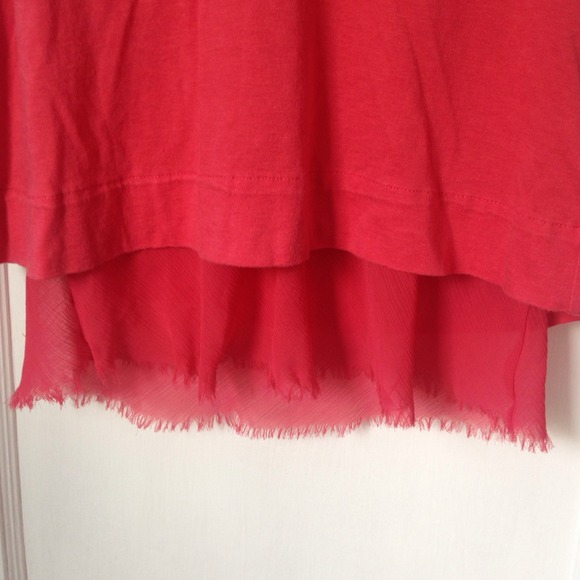 Ric Rac Open Flutter Back Chiffon Layered Blouse - Picture 3 of 4