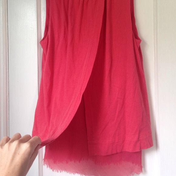 Ric Rac Open Flutter Back Chiffon Layered Blouse - Picture 4 of 4