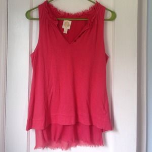 Ric Rac Open Flutter Back Chiffon Layered Blouse
